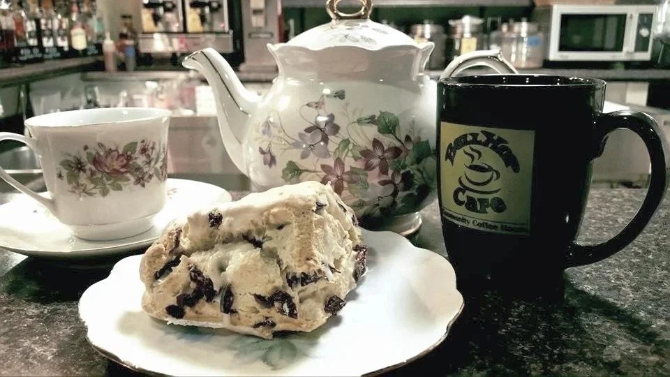 Scone and tea published by BellHOP Café