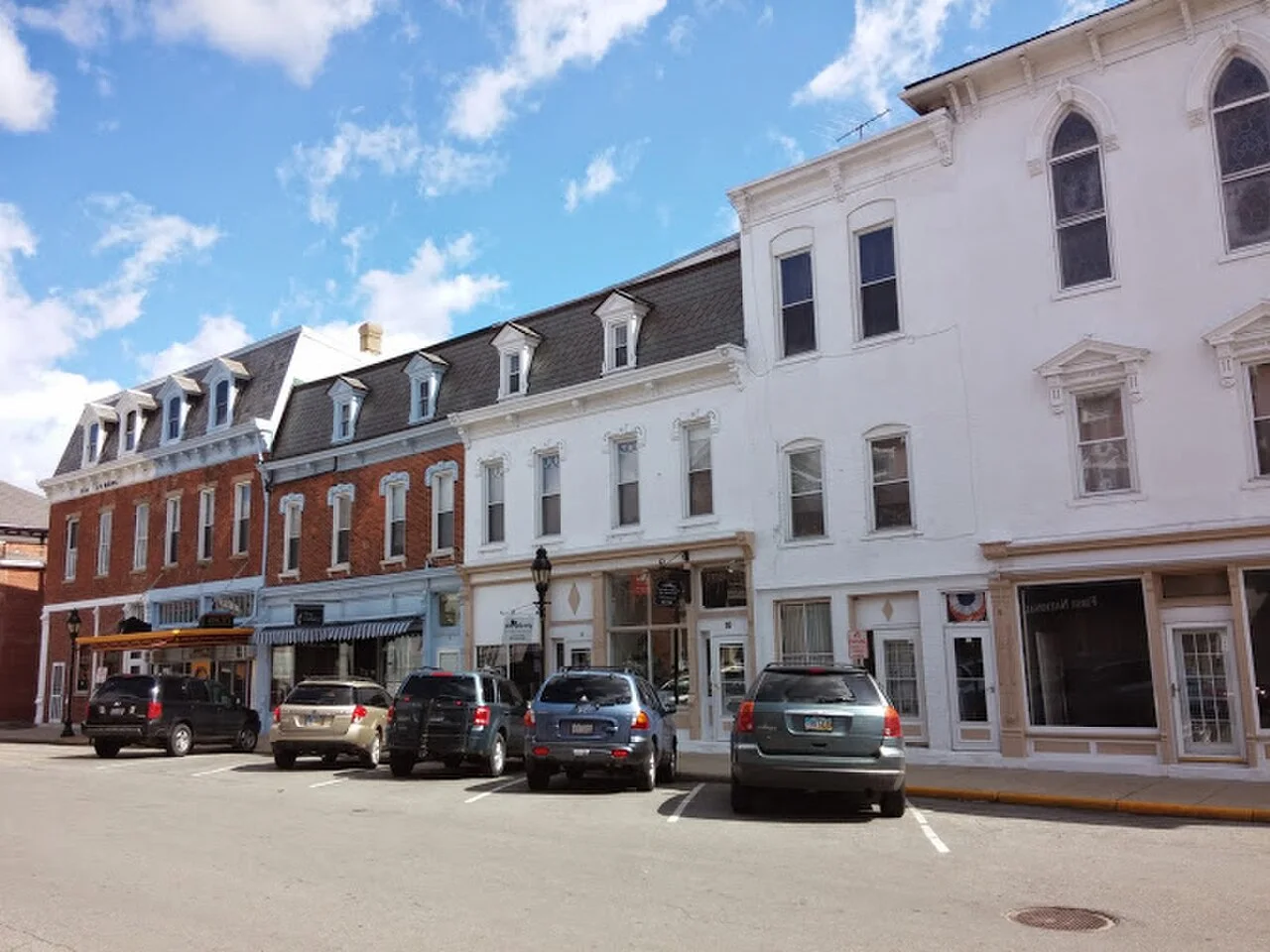 Main Street storefronts in Germantown