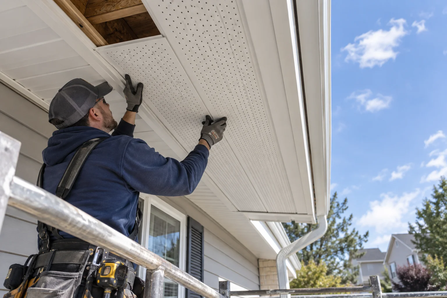 Illustration of soffit repair & replacement