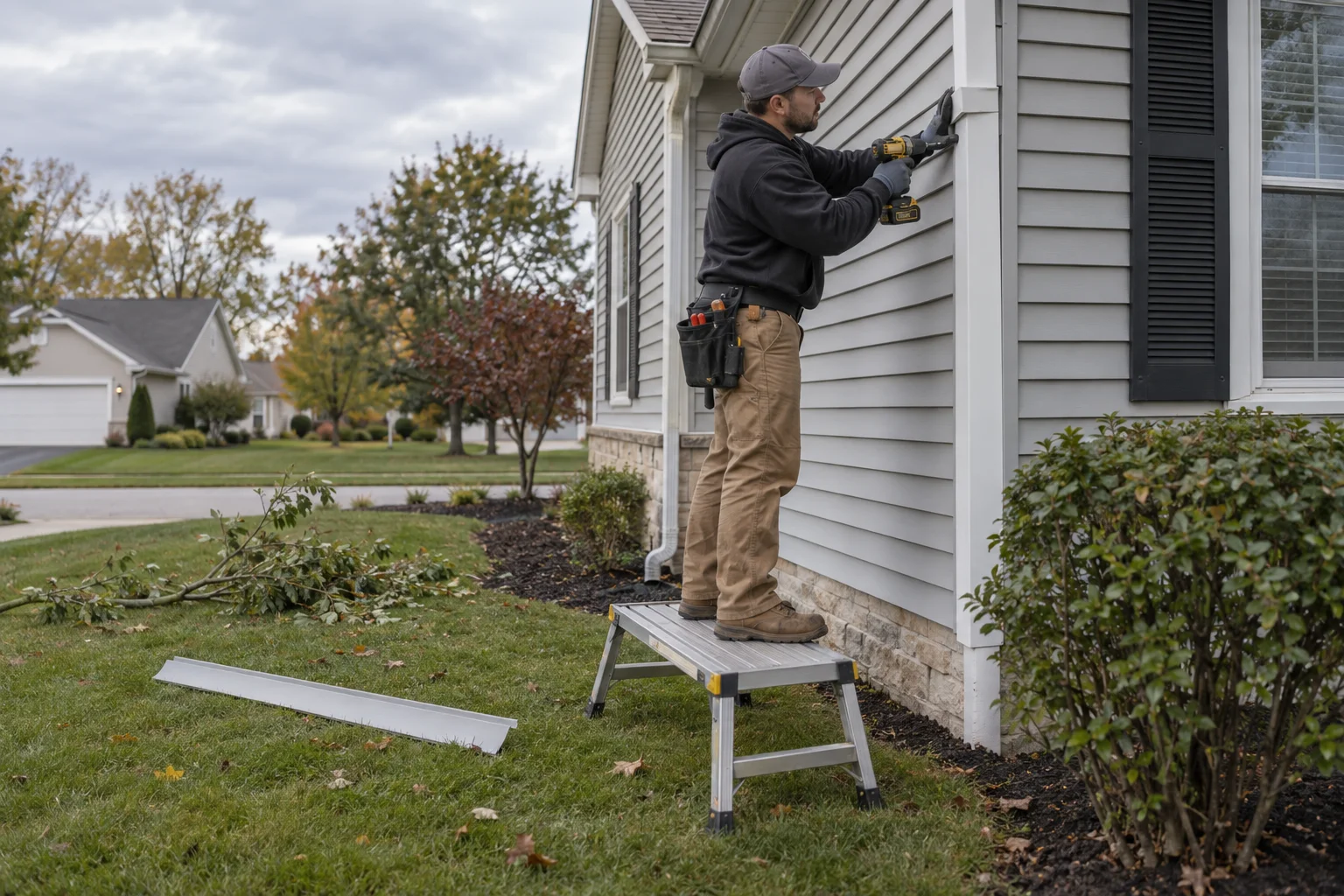 Illustration of storm damage exterior repair