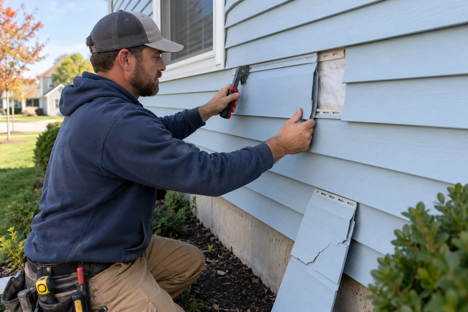 Illustration of vinyl siding repair